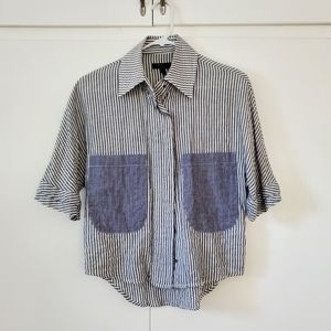 Rag & Bone stripe crop shirt